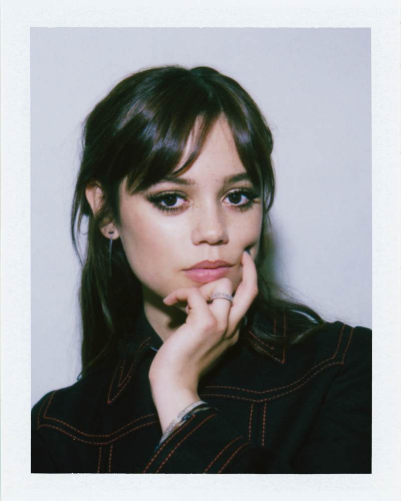 Actress Jenna Ortega photographed by female fashion and celebrity photographer Emily Soto in New York City on polaroid FP 100 C Fujifilm in studio