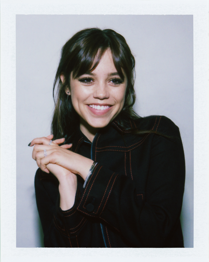 Actress Jenna Ortega photographed by female fashion and celebrity photographer Emily Soto in New York City on polaroid FP 100 C Fujifilm in studio