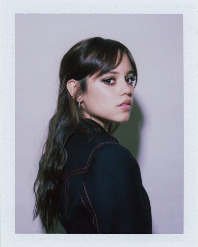 Actress Jenna Ortega photographed by female fashion and celebrity photographer Emily Soto in New York City on polaroid FP 100 C Fujifilm in studio