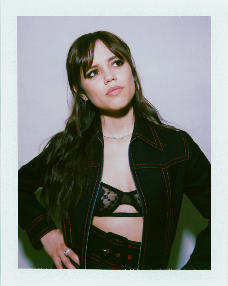 Actress Jenna Ortega photographed by female fashion and celebrity photographer Emily Soto in New York City on polaroid FP 100 C Fujifilm in studio