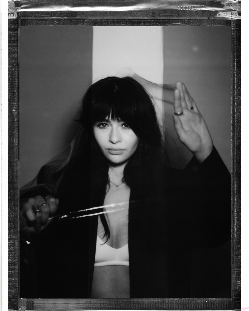 Actress Malina Weissman photographed on Polaroid film by photographer Emily Soto